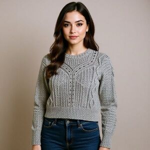 IRO Paris Gray Textured Womens Medium Knit Sweater Retails $295 High Quality